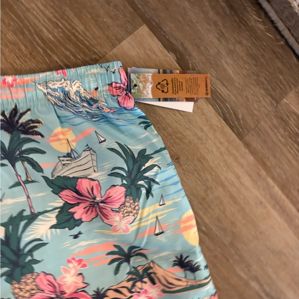 Men's Burnside Tropical Print Swim Trunks Sz XL